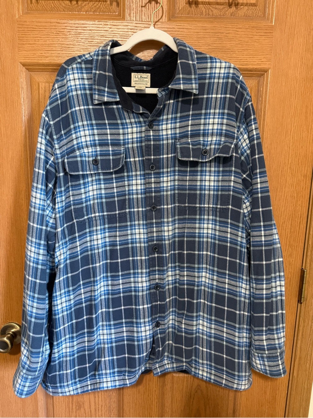 L.L.Bean Men’s Fleece-Lined Flannel Shirt Jacket – Traditional Fit XL Regular